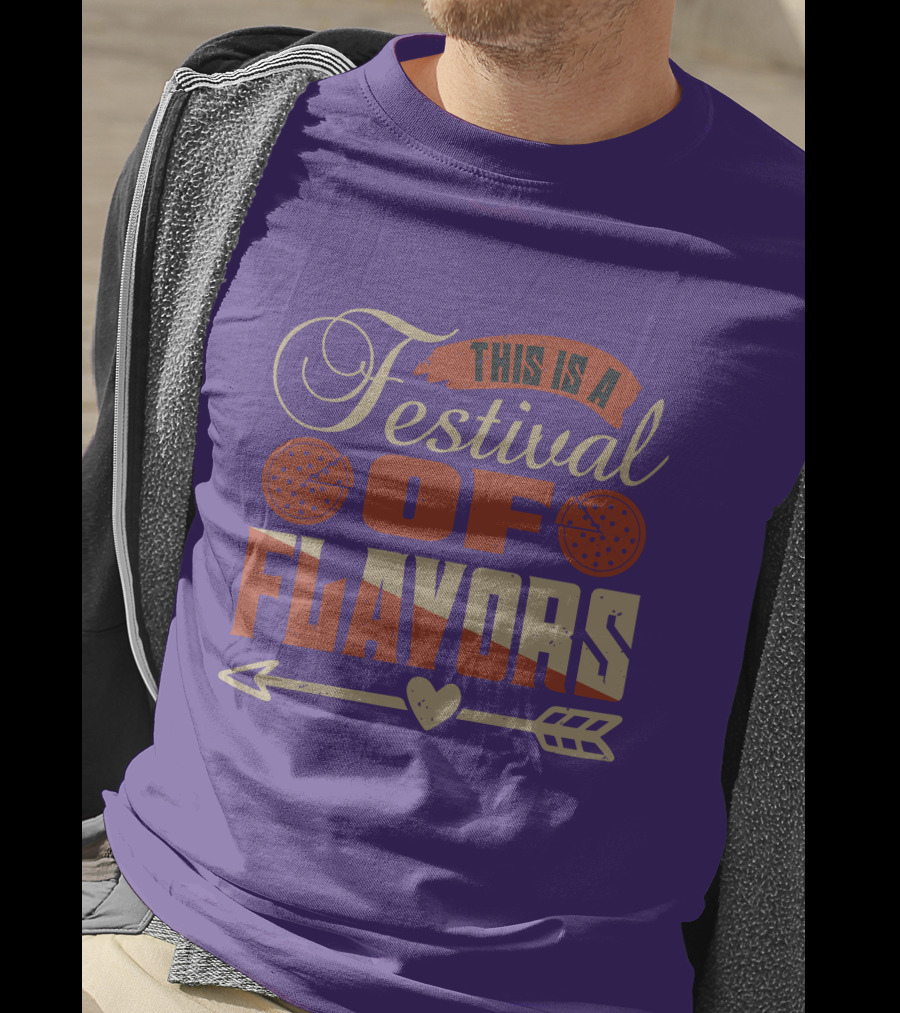This Is A Festival Of Flavors Arrow Heart And Pepperoni Icons T-Shirt