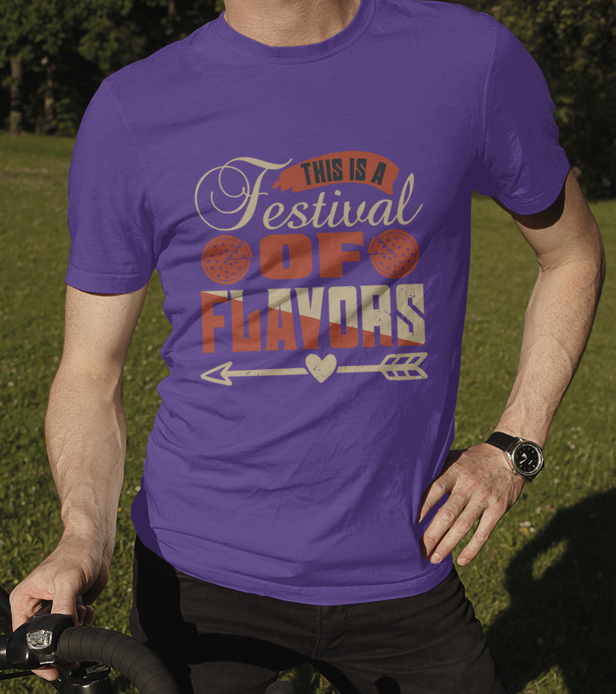 This Is A Festival Of Flavors Arrow Heart And Pepperoni Icons T-Shirt