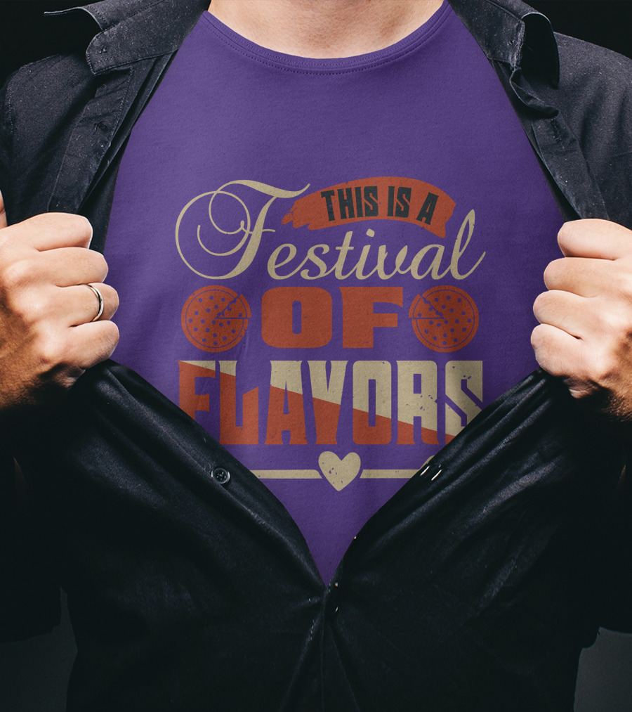 This Is A Festival Of Flavors Arrow Heart And Pepperoni Icons T-Shirt