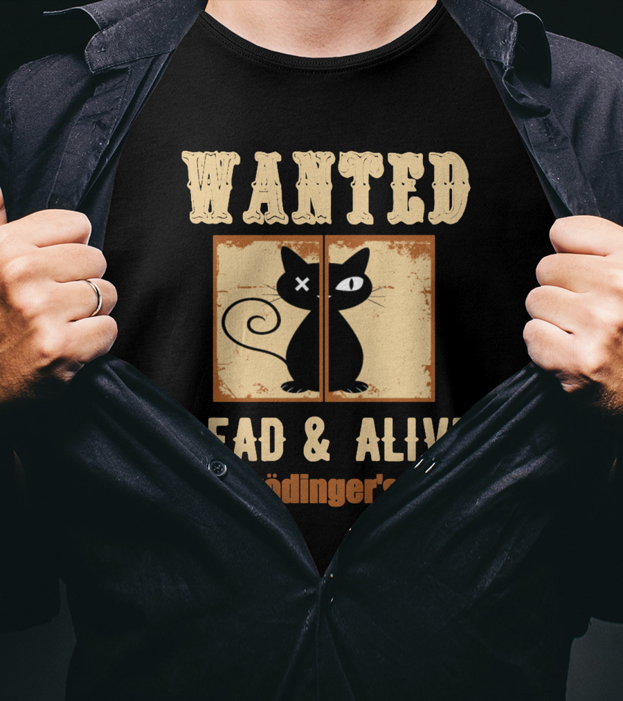 Wanted Dead Alive Schrödinger's Cat Science Theory Paradox T-Shirt