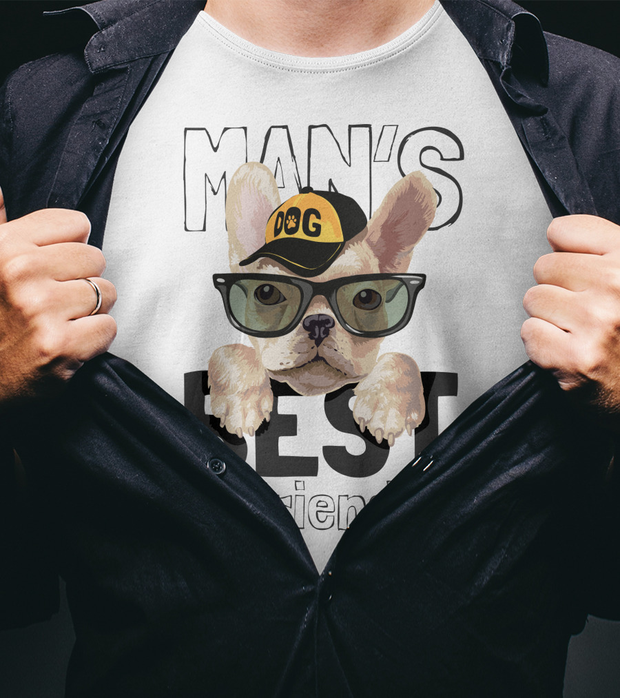 Man's Best Friend Dog Wearing Glasses And Hat T-Shirt