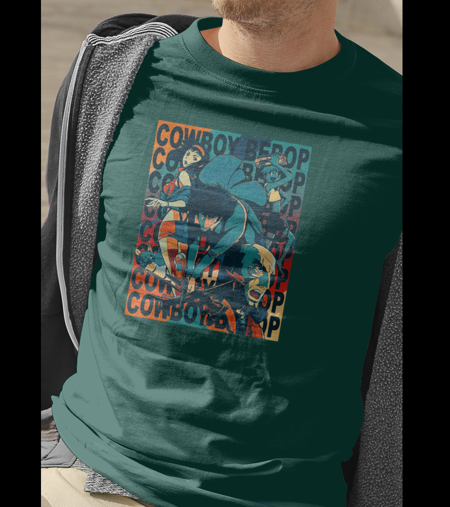 Cowboy Bebop Spike Spiegel Faye Valentine Jet Black Anime Characters T-Shirt