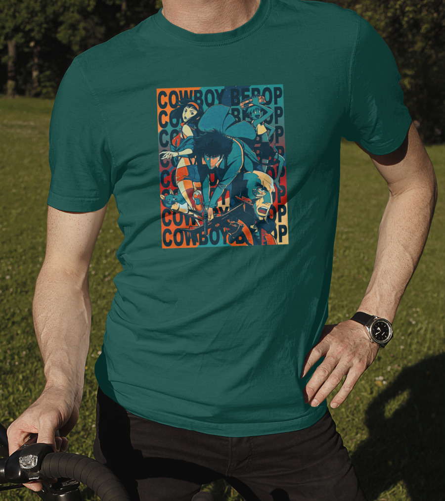 Cowboy Bebop Spike Spiegel Faye Valentine Jet Black Anime Characters T-Shirt