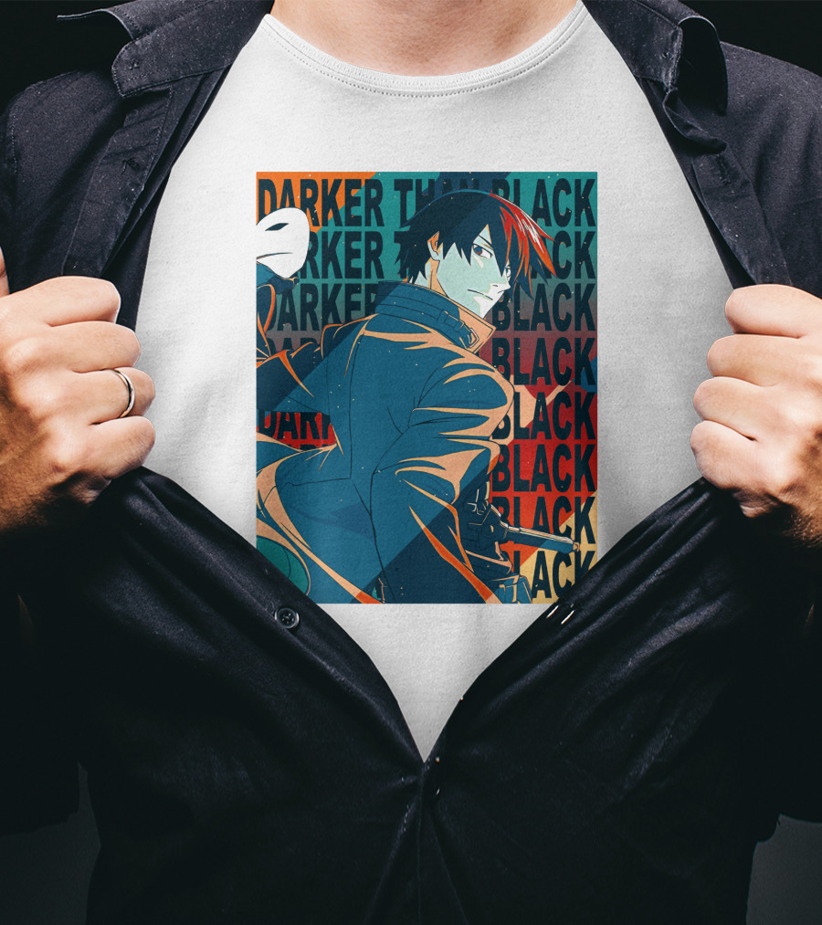 Darker Than Black Anime Character Mask T-Shirt