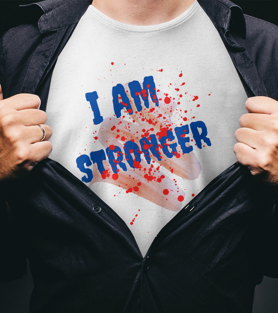 I Am Stronger Blood Splatter Hot Dog T-Shirt