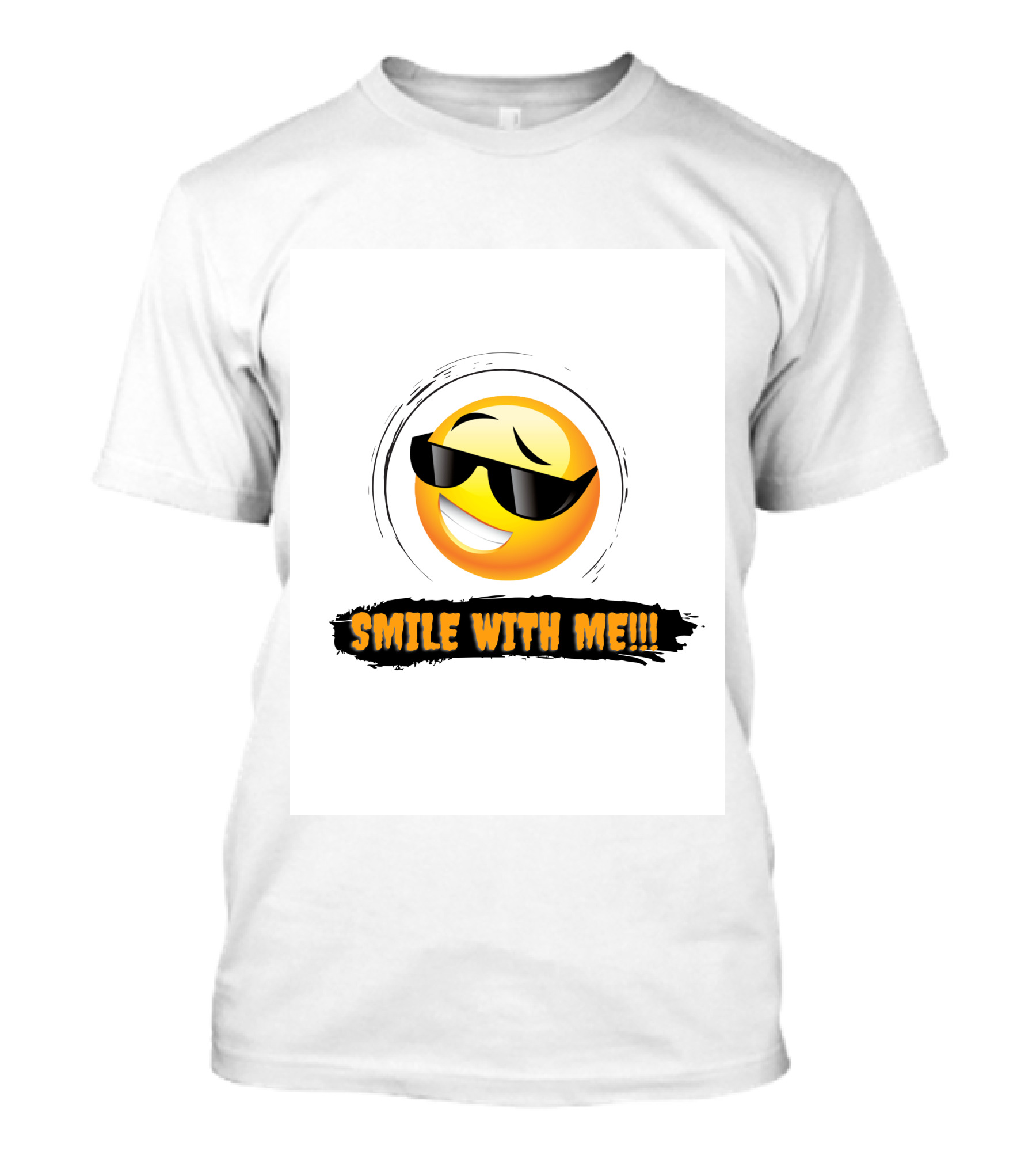 SMILE WITH ME Sunglasses Emoji Fun Vibe T-Shirt