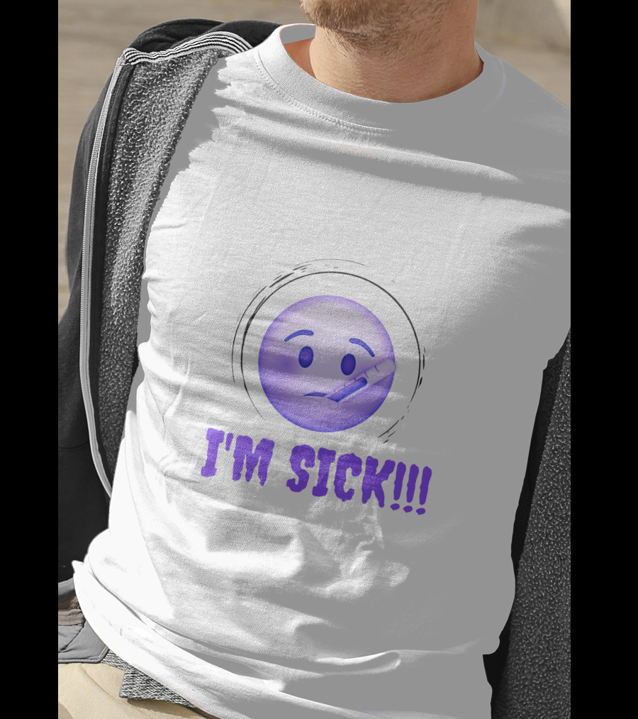 I'M SICK Emoji Face With Thermometer T-Shirt