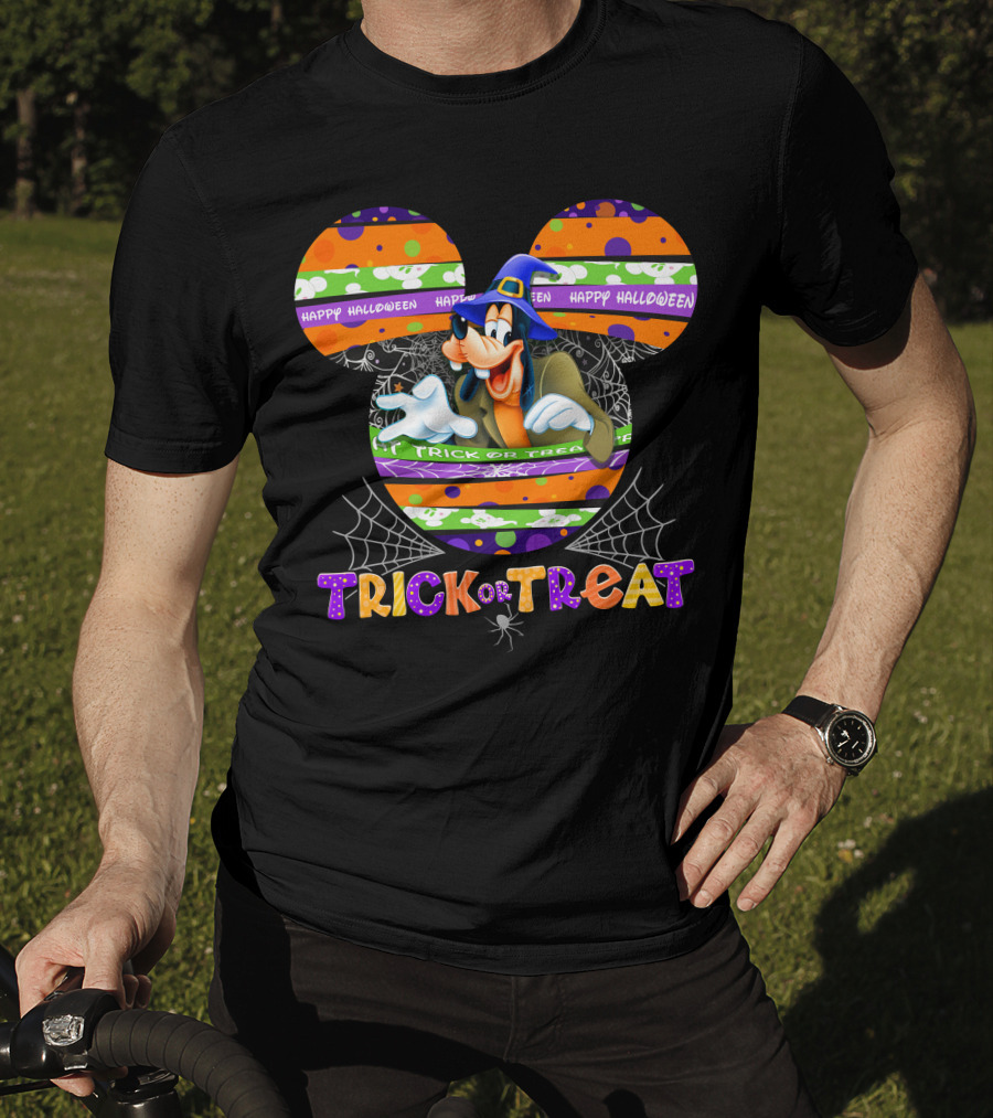 Trick Or Treat Goofy Happy Halloween Mickey Ears T-Shirt