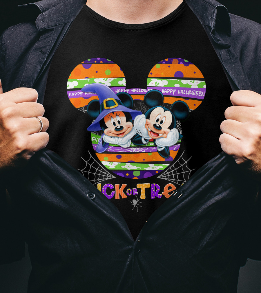 Happy Halloween Mickey And Minnie Trick Or Treat T-Shirt