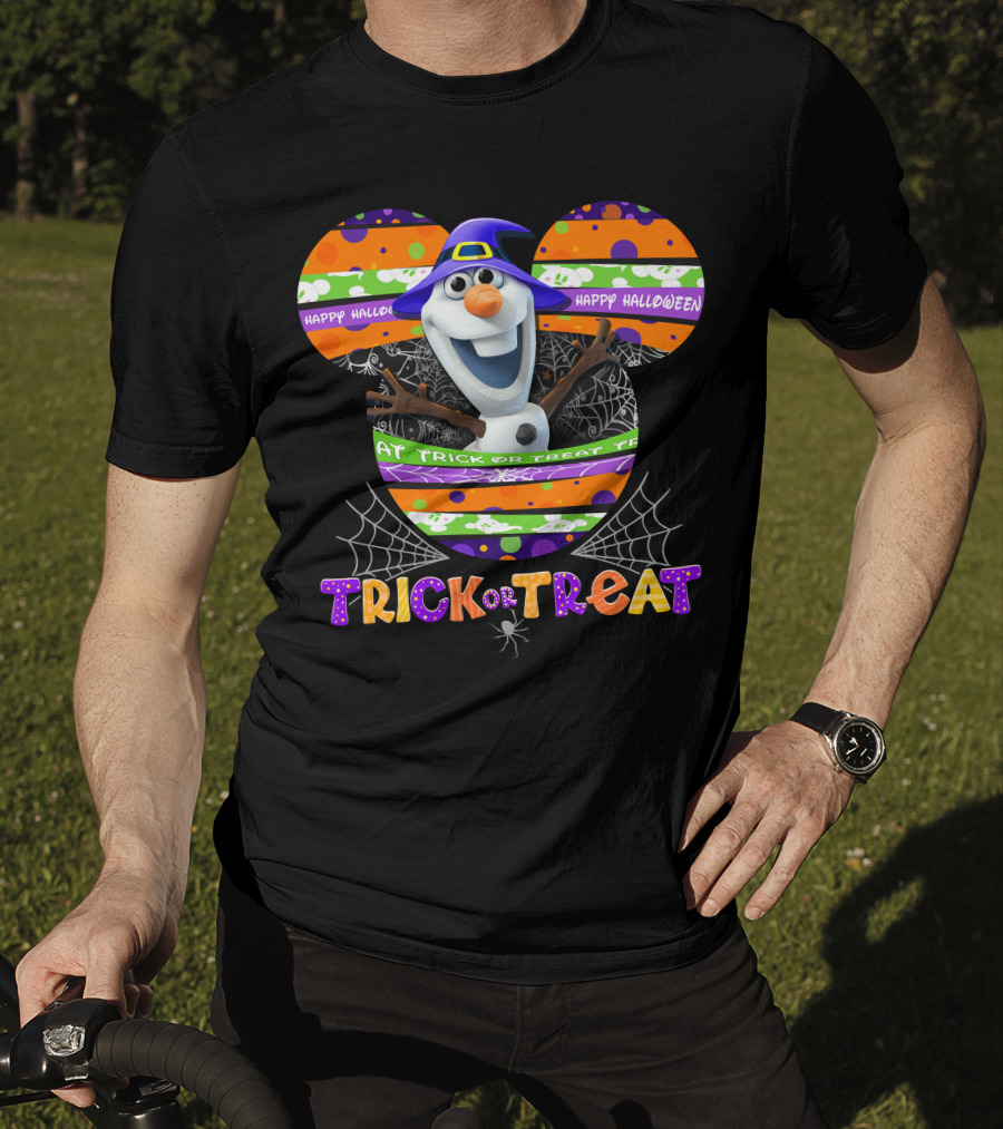 Happy Halloween Trick Or Treat Olaf Mickey Ears T-Shirt