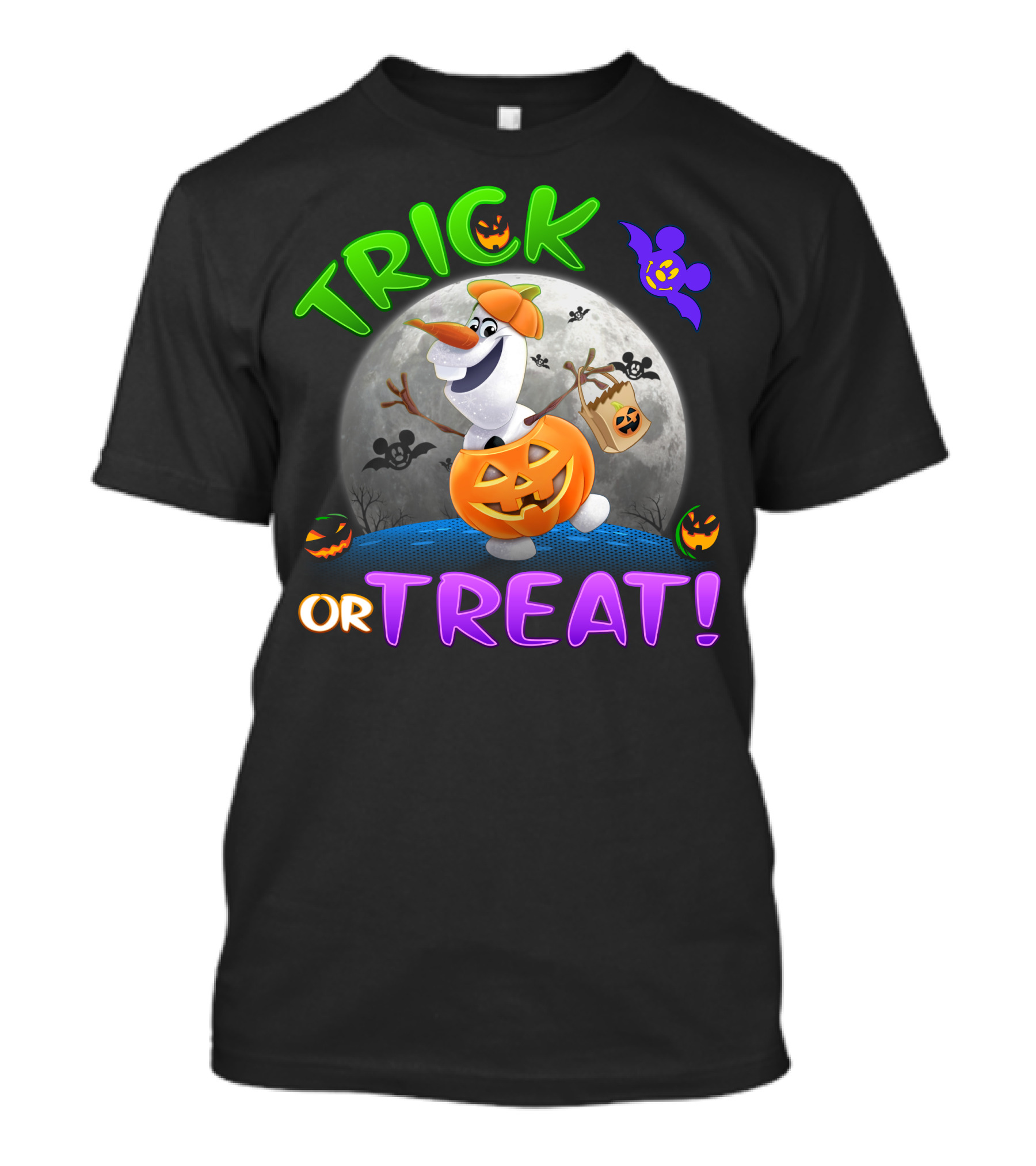 Trick Or Treat Halloween Olaf Pumpkin Moon T-Shirt