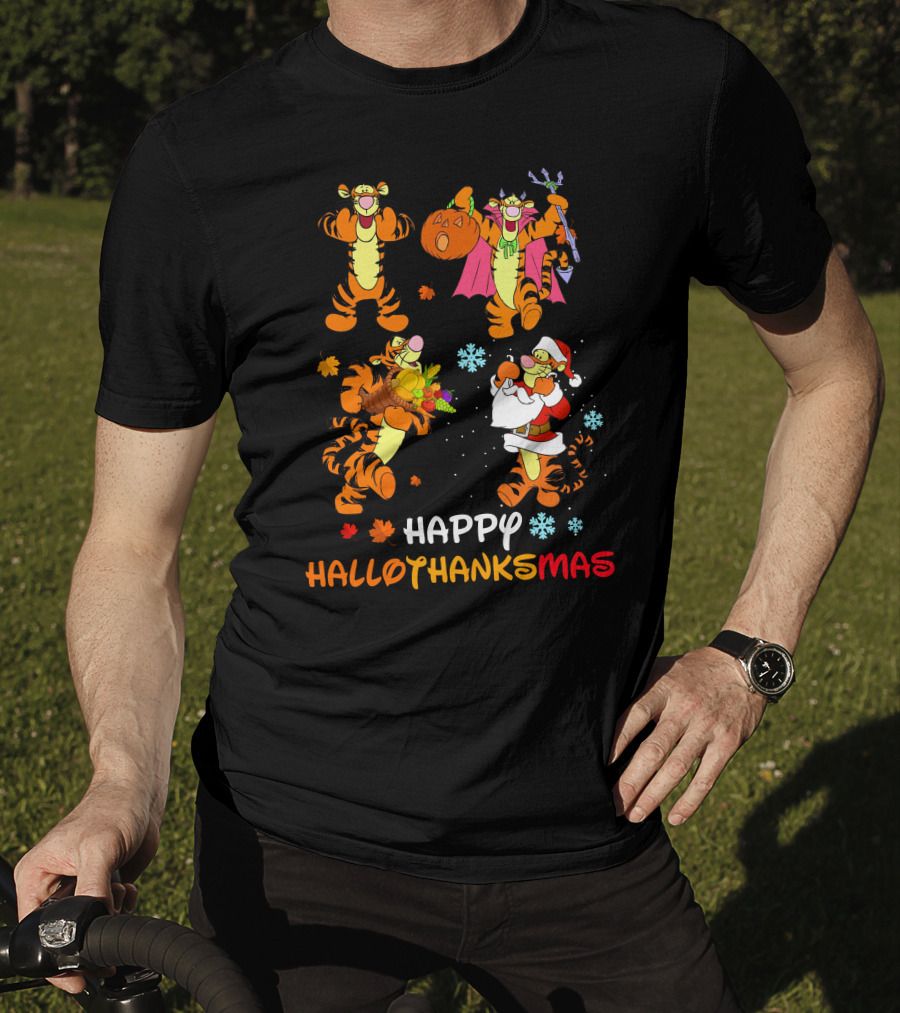 Happy Hallothanksmas Tigger Disney Holiday Crossover T-Shirt