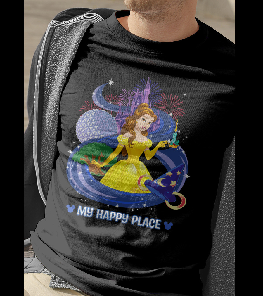 My Happy Place Belle Castle Magic Spell Tower Celebration T-Shirt
