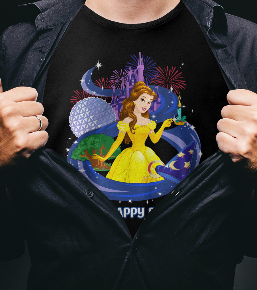 My Happy Place Belle Castle Magic Spell Tower Celebration T-Shirt