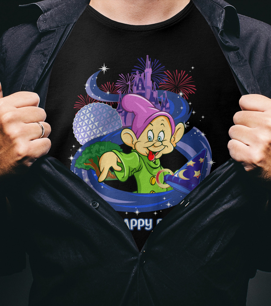 My Happy Place Dopey Castle Fireworks Magic Hat T-Shirt