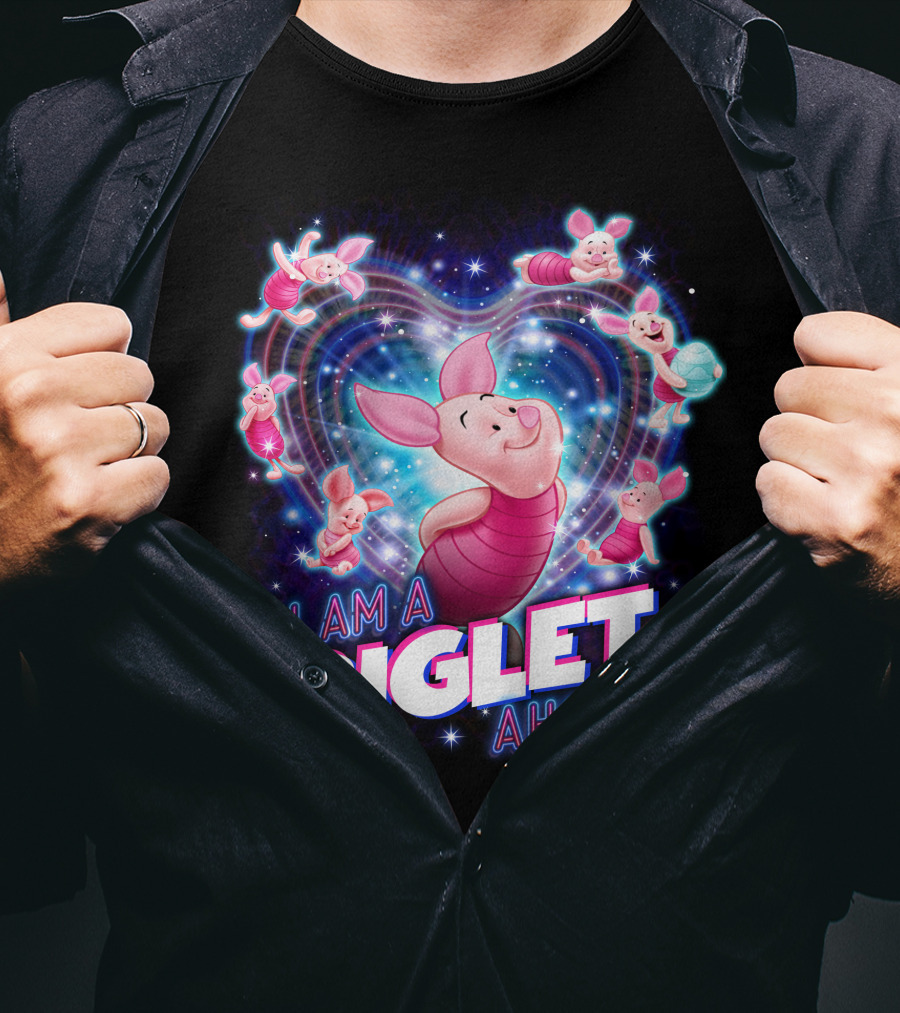I Am A Piglet Aholic Heart Stars And Piglet Designs T-Shirt