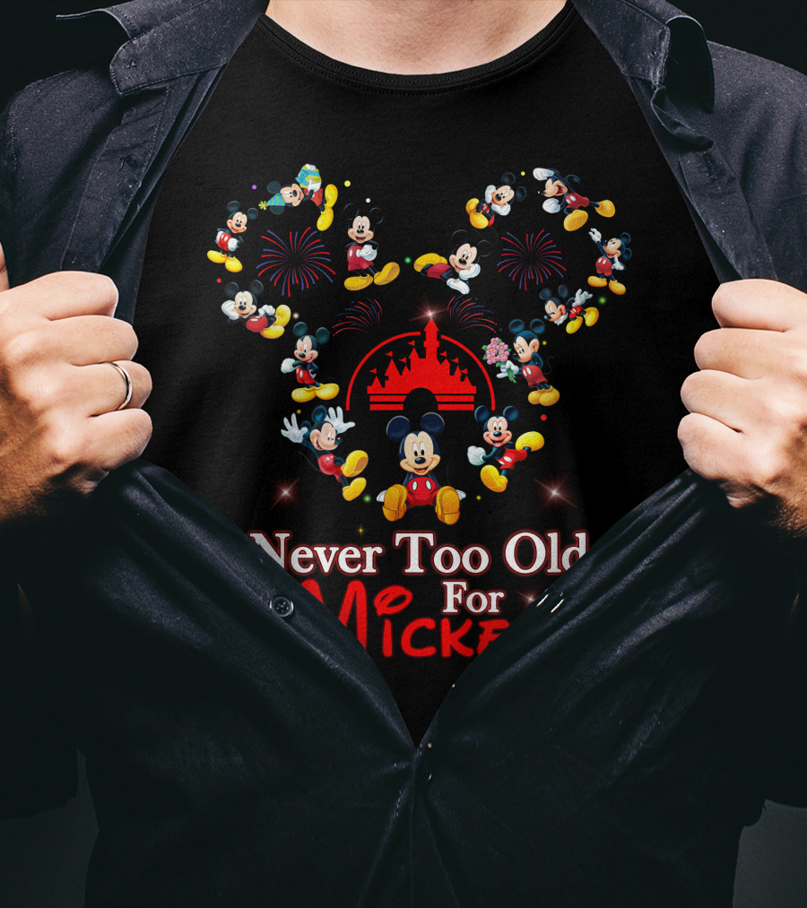 Never Too Old For Mickey Fireworks And Castle Celebration T-Shirt