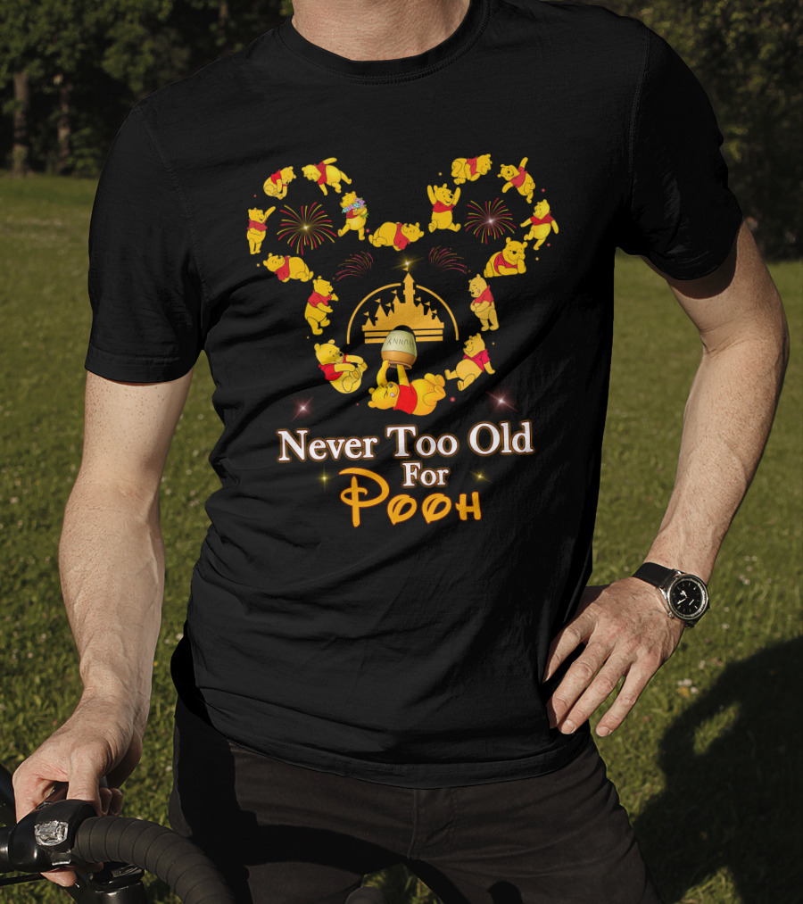 Never Too Old For Pooh Disney Castle Fireworks Celebration T-Shirt