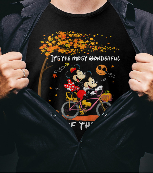 It's The Most Wonderful Time Of The Year Mickey And Minnie Halloween Bike Ride T-Shirt