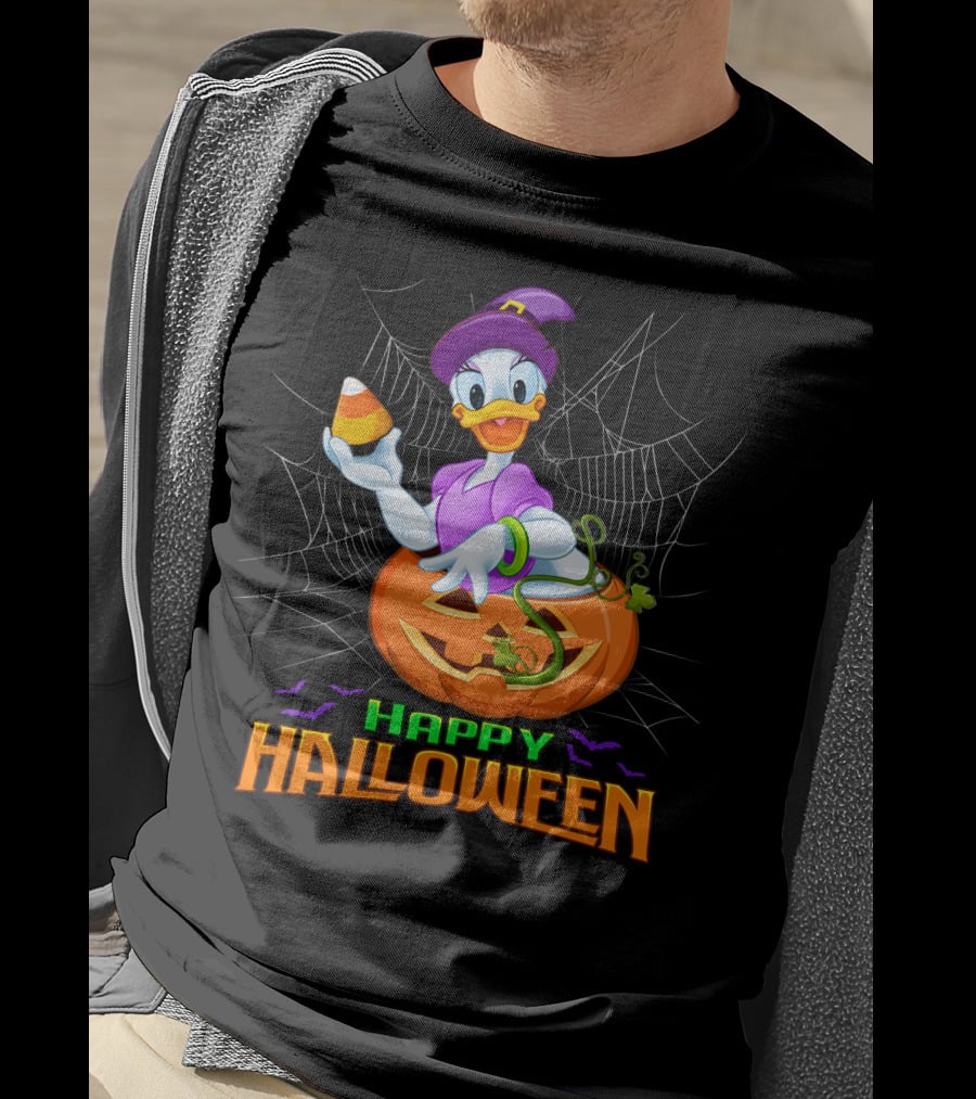 Happy Halloween Daisy Duck Halloween Pumpkin Costume Candy Corn T-Shirt