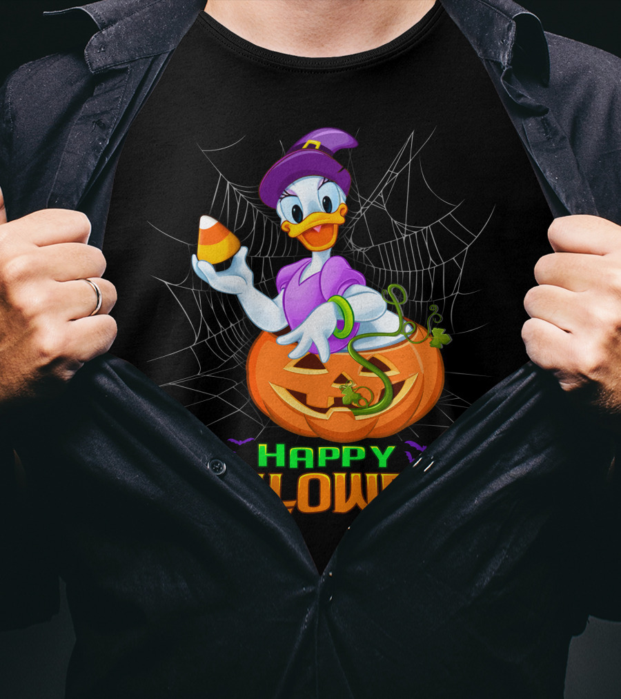 Happy Halloween Daisy Duck Halloween Pumpkin Costume Candy Corn T-Shirt