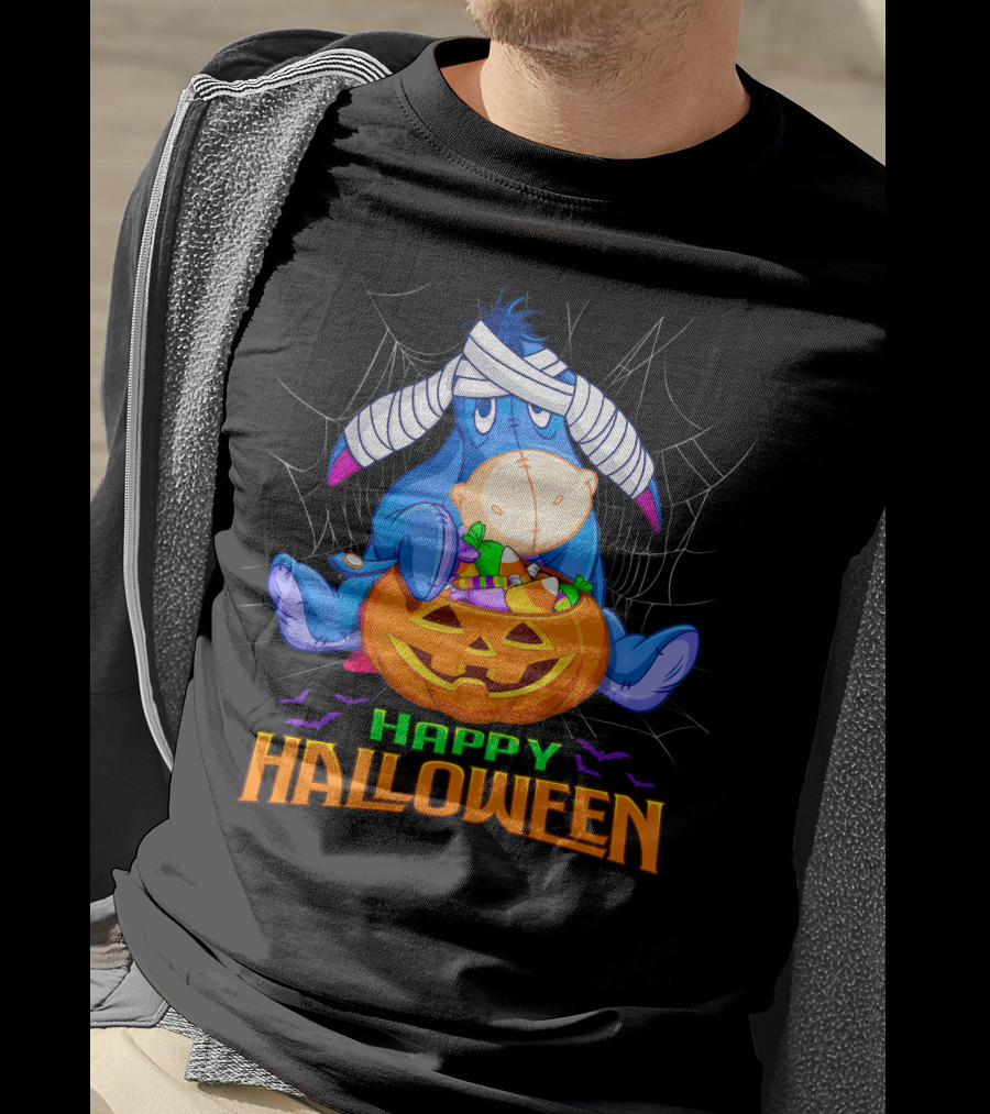 Eeyore Happy Halloween Pumpkin Candy Basket T-Shirt