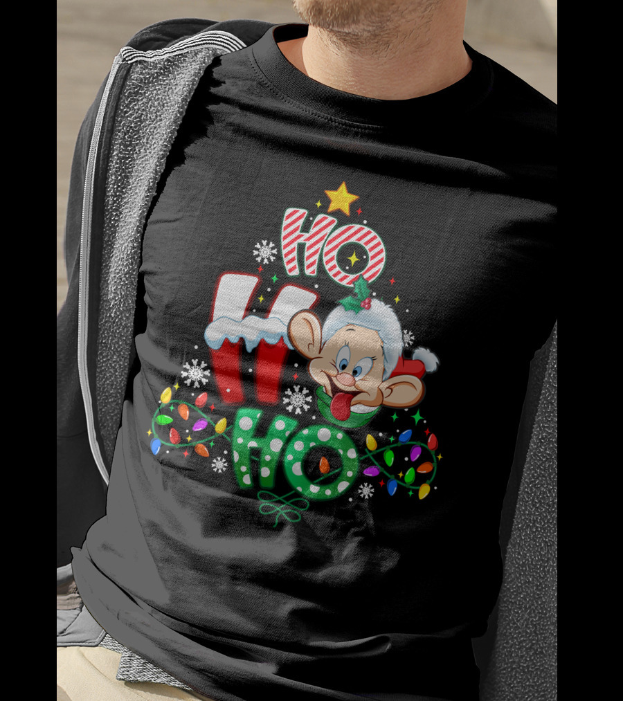 Dopey Ho Ho Ho Christmas Lights Snowflakes Holiday Cheer T-Shirt