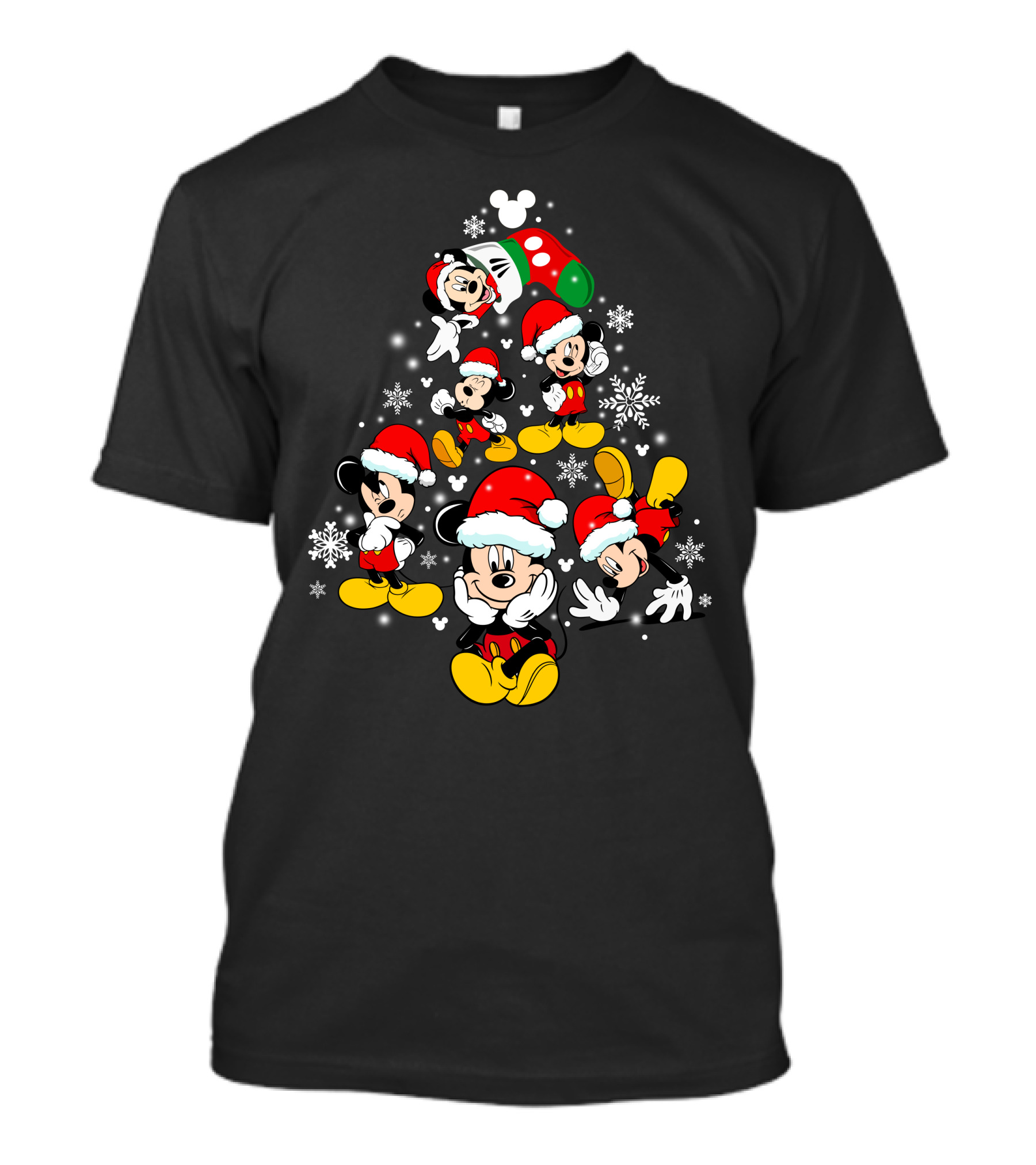 Mickey Mouse Santa Christmas Snowflake Holiday Celebration T-Shirt