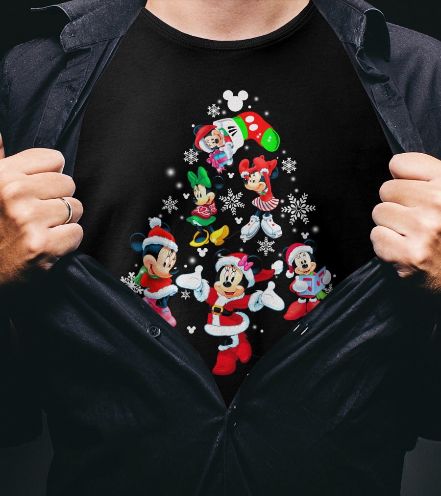 Minnie Mouse Christmas Festive Snowflake Holiday Disney Icon Collection T-Shirt