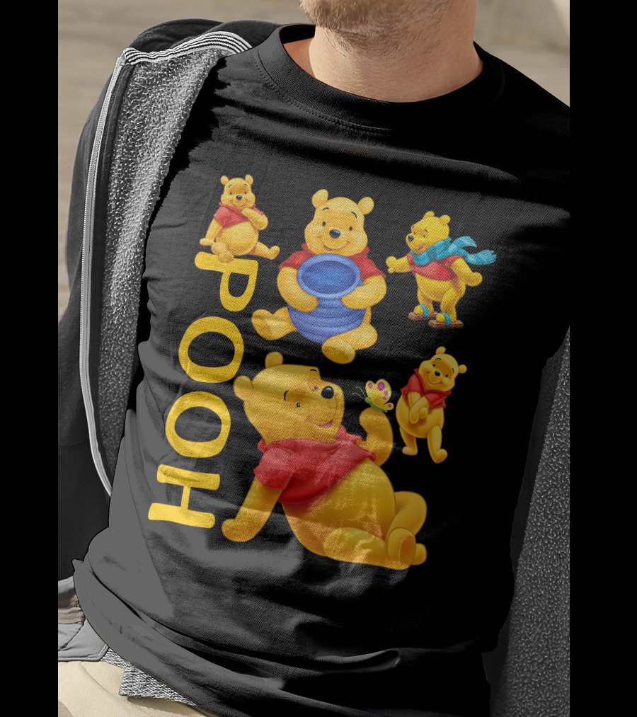 Pooh With Honey Pot And Playful Poses T-Shirt