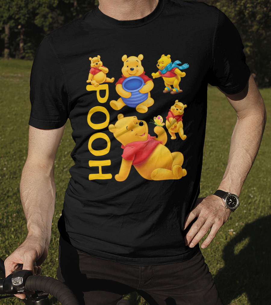 Pooh With Honey Pot And Playful Poses T-Shirt