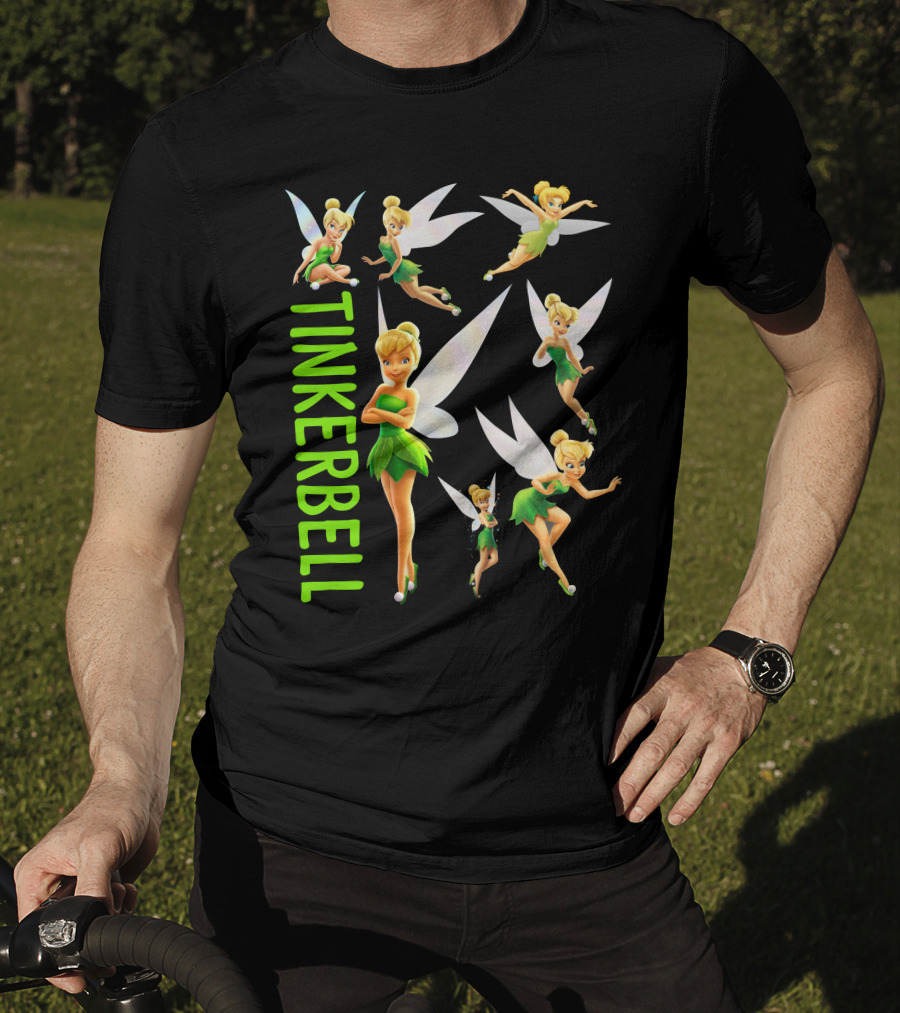 Tinker Bell Fairies In Action With Wings And Green Dress T-Shirt