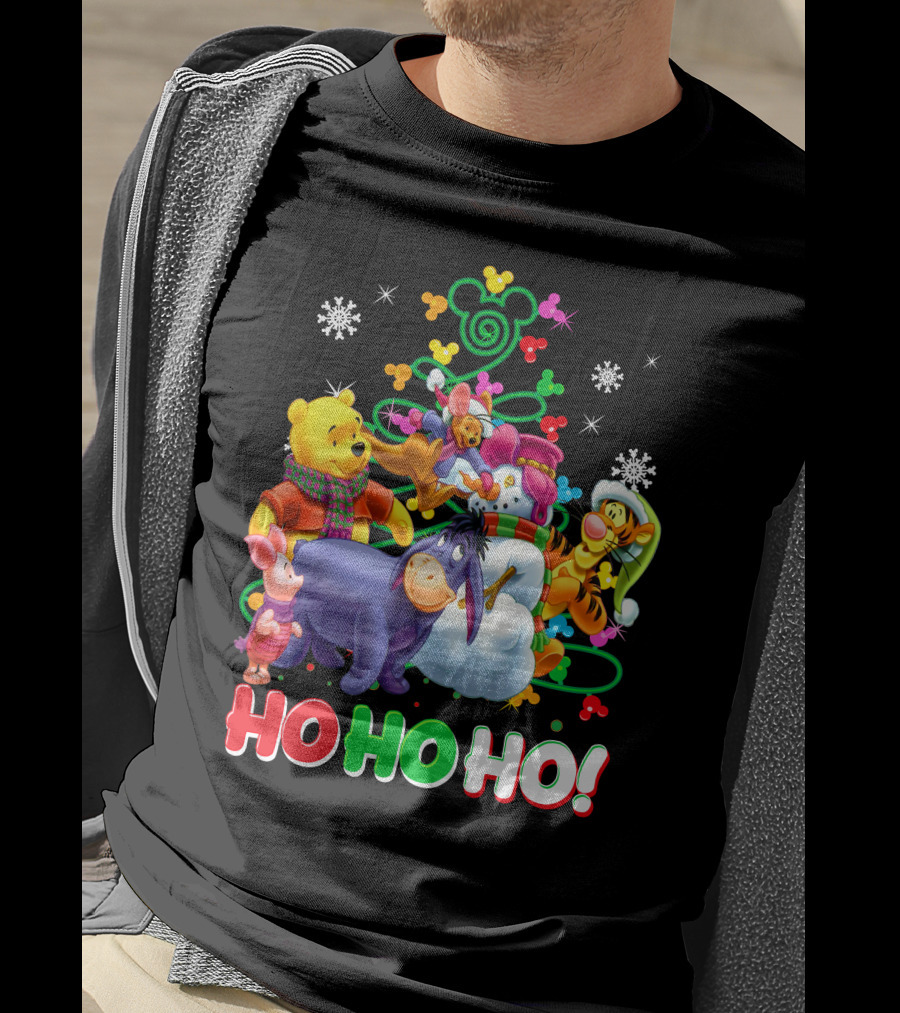Winnie The Pooh Christmas Ho Ho Ho With Friends T-Shirt