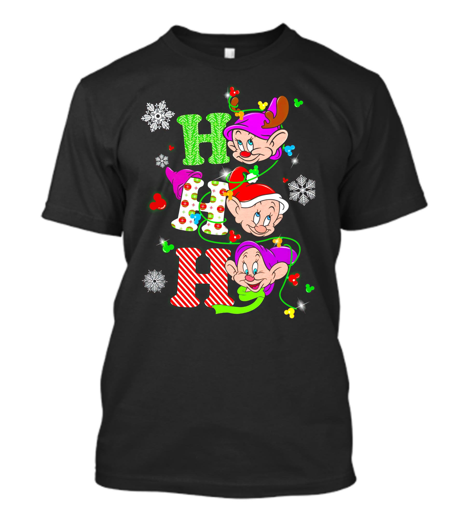 Dopey Ho Ho Ho Snow White Christmas Characters T-Shirt