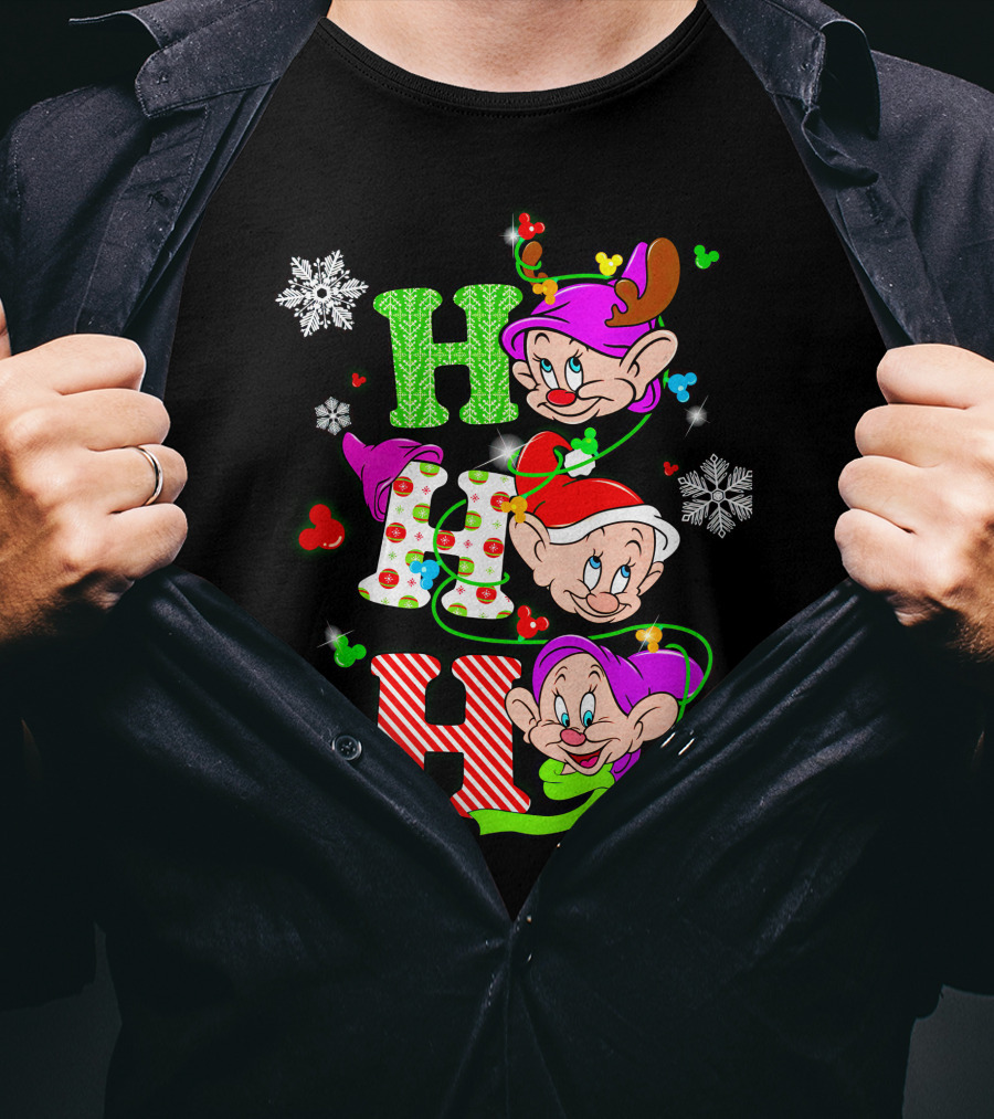 Dopey Ho Ho Ho Snow White Christmas Characters T-Shirt