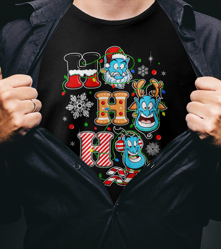 Ho Ho Ho Magic Lamp Holiday Characters T-Shirt