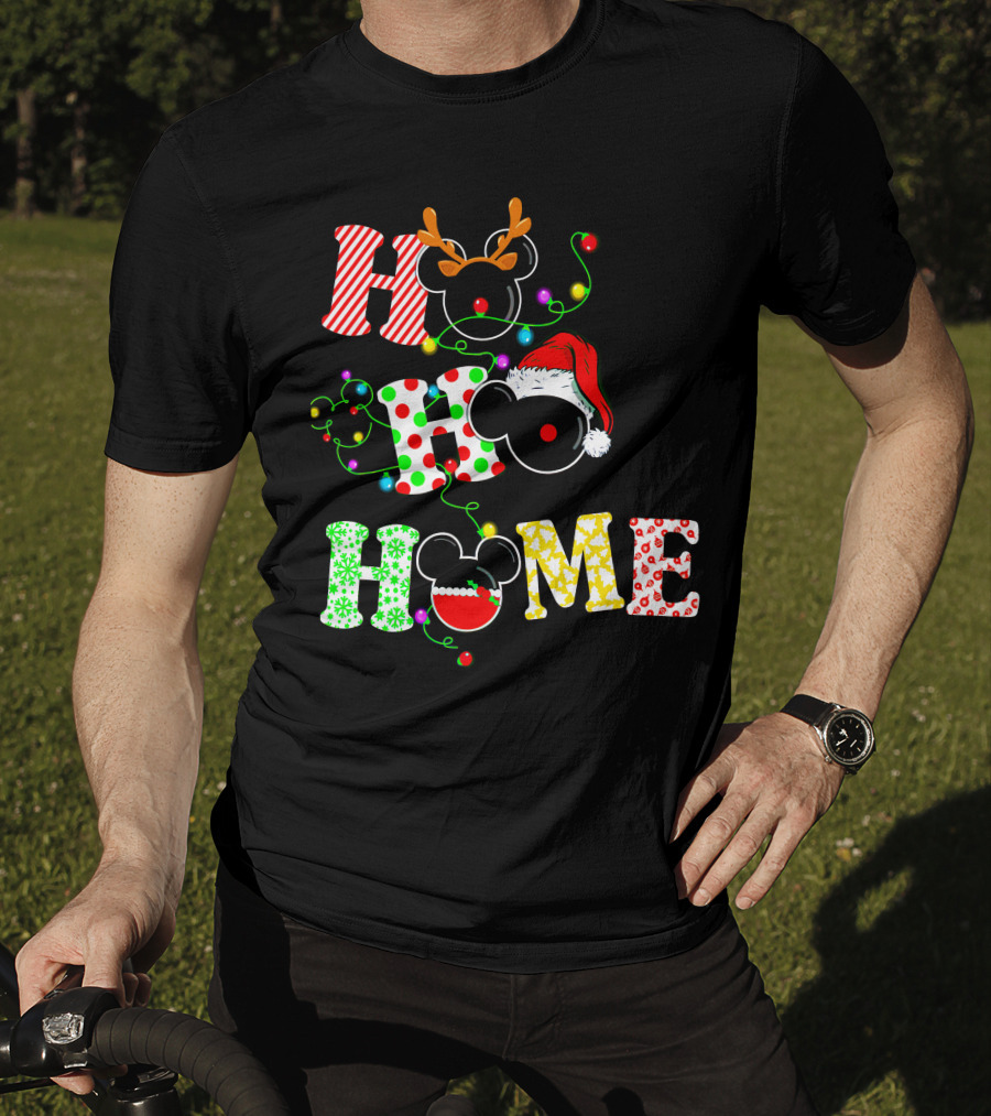 Ho Ho Ho Me Mickey Head Christmas Lights T-Shirt