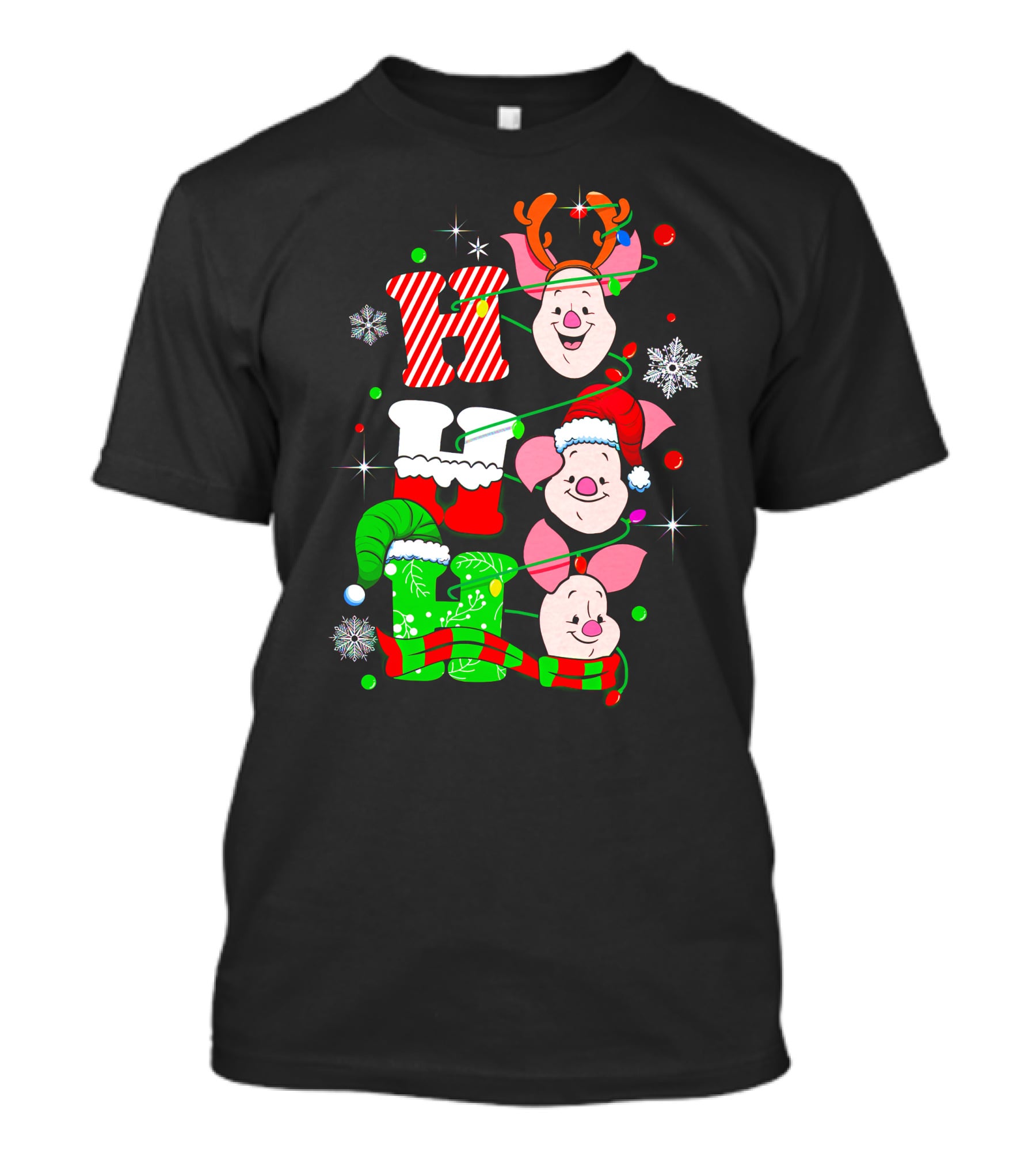Holiday Piglet H O H Christmas Cheer T-Shirt