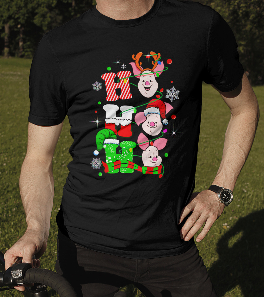 Holiday Piglet H O H Christmas Cheer T-Shirt