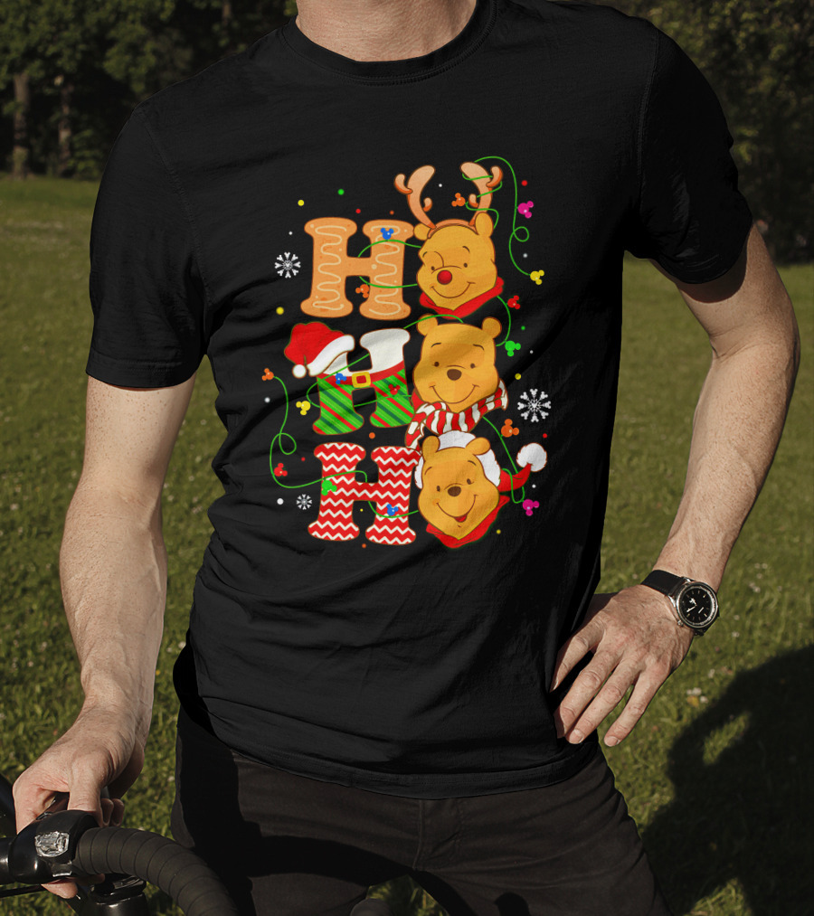 Ho Ho Ho Pooh Christmas Holiday Theme T-Shirt