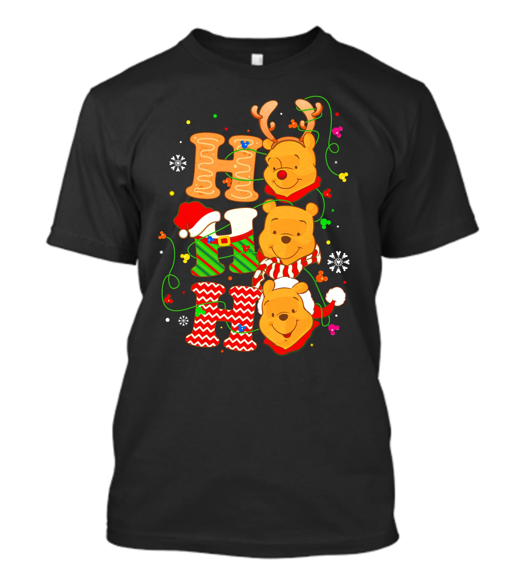 Ho Ho Ho Pooh Bear Christmas Holiday Cheer T-Shirt