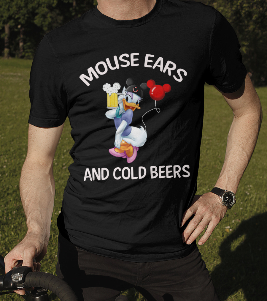 Mouse Ears And Cold Beers Daisy Duck Balloon And Beer Cartoon T-Shirt