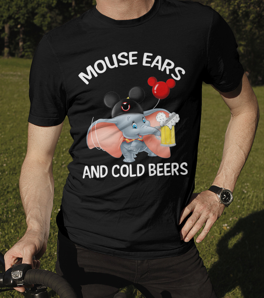 Mouse Ears And Cold Beers Dumbo Balloon Hat Drink T-Shirt