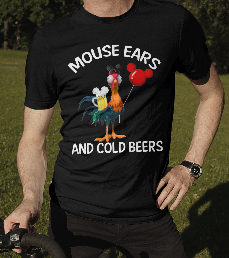 Mouse Ears And Cold Beers Heihei Balloon Beer Rooster T-Shirt