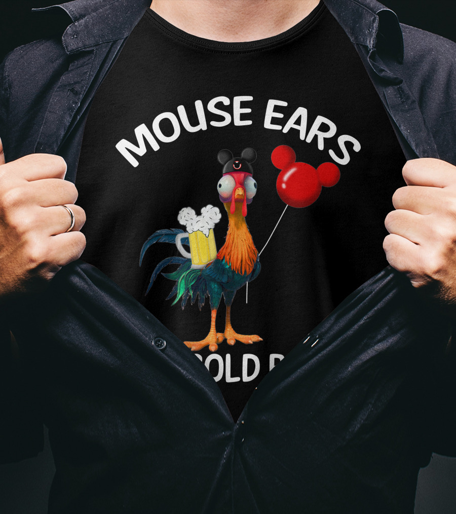 Mouse Ears And Cold Beers Heihei Balloon Beer Rooster T-Shirt