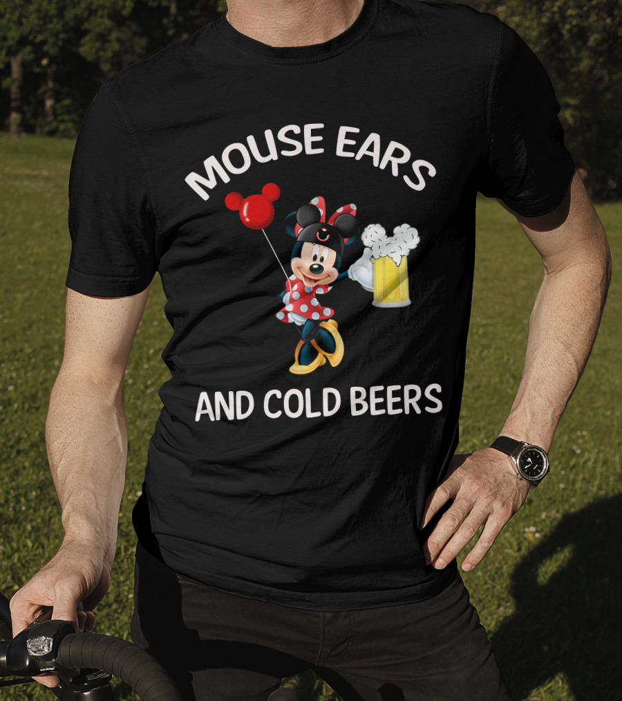 Minnie Mouse Ears And Cold Beers Balloon And Mug T-Shirt
