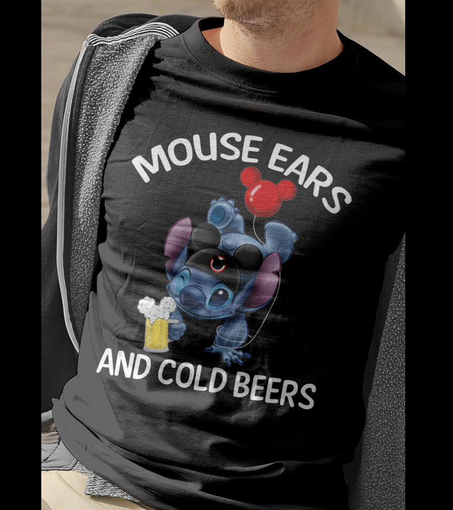 Mouse Ears And Cold Beers Stitch Balloon T-Shirt