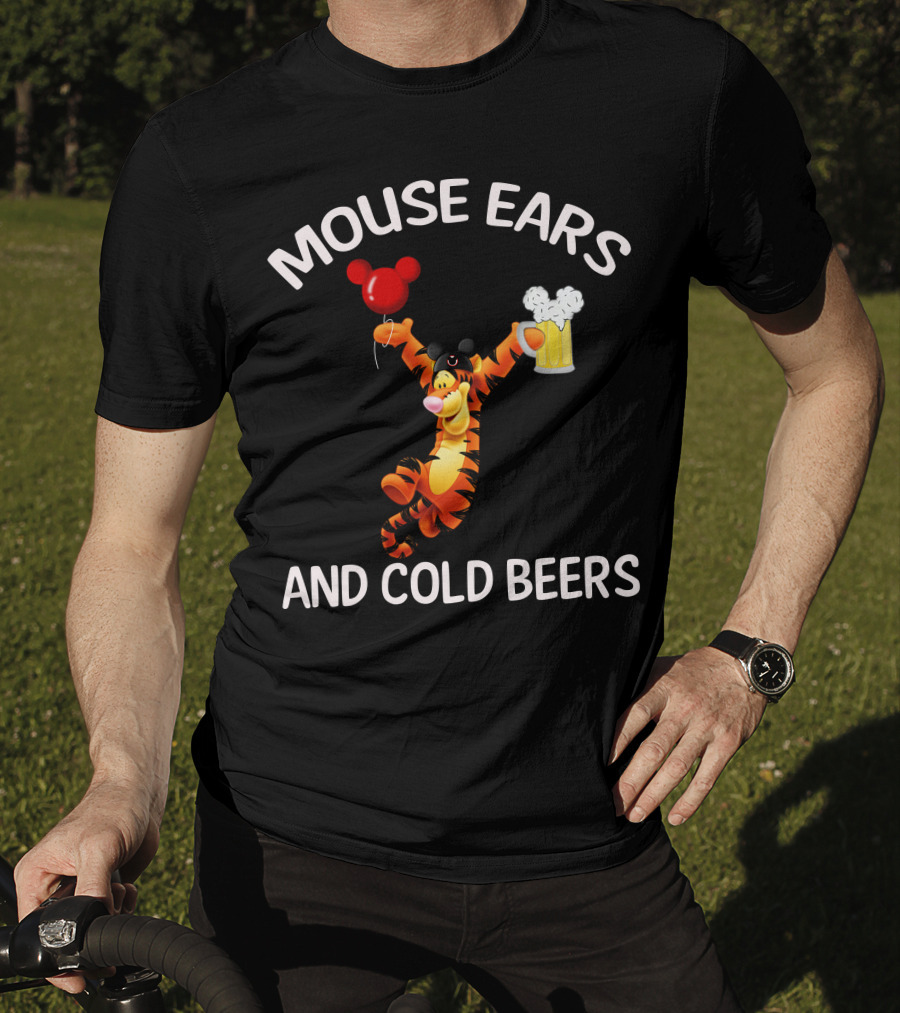 Mouse Ears And Cold Beers Tigger Balloon And Beer Mug T-Shirt