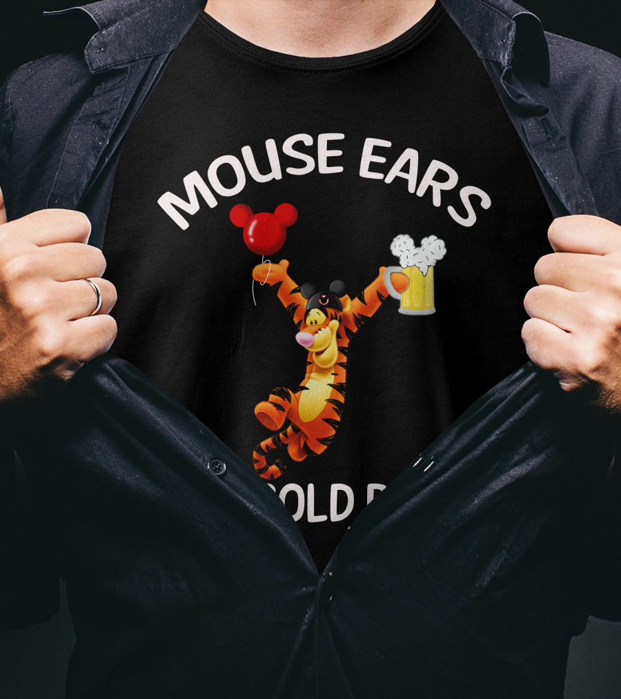 Mouse Ears And Cold Beers Tigger Balloon And Beer Mug T-Shirt