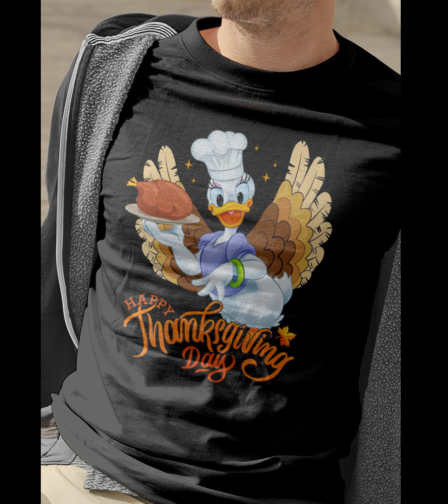 Happy Thanksgiving Day Daisy Duck Turkey Chef T-Shirt
